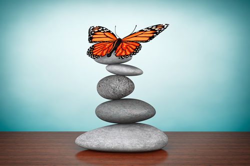 Holistic Therapy for Treating Addiction - stones with butterfly