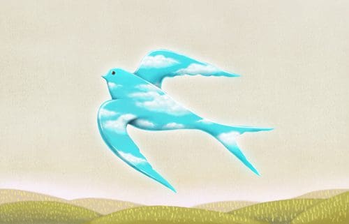 illustration bird flying away - freedom concept - toxic relationships