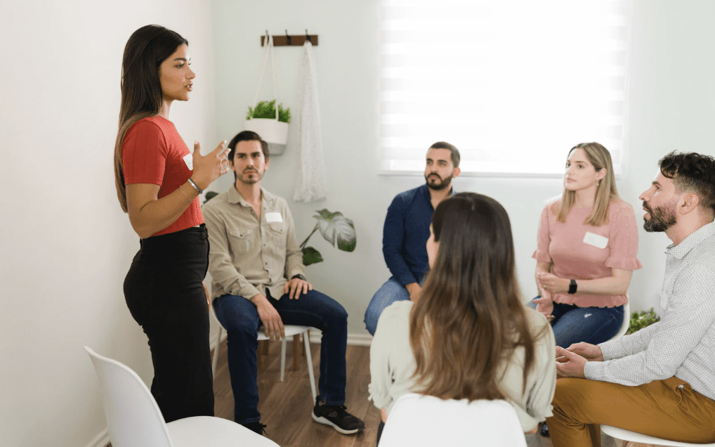 People at a meeting.