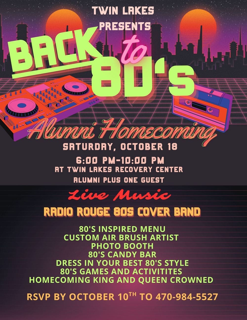 alumni event- 80s party
